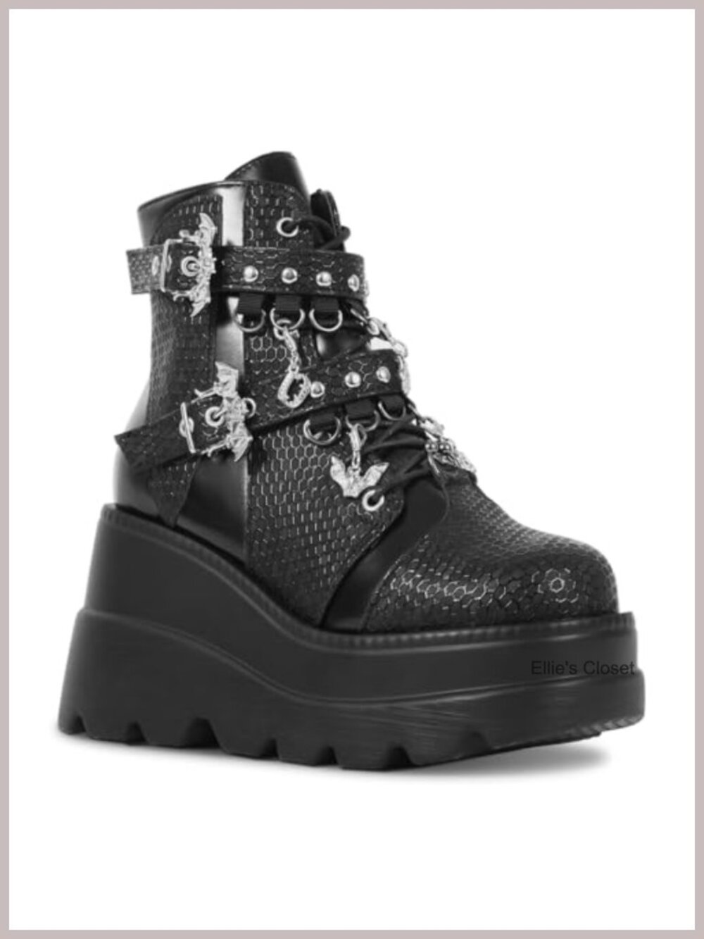 DIY Platform Ankle Boots with Bat Buckle